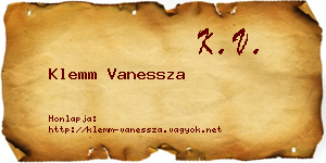 Klemm Vanessza névjegykártya